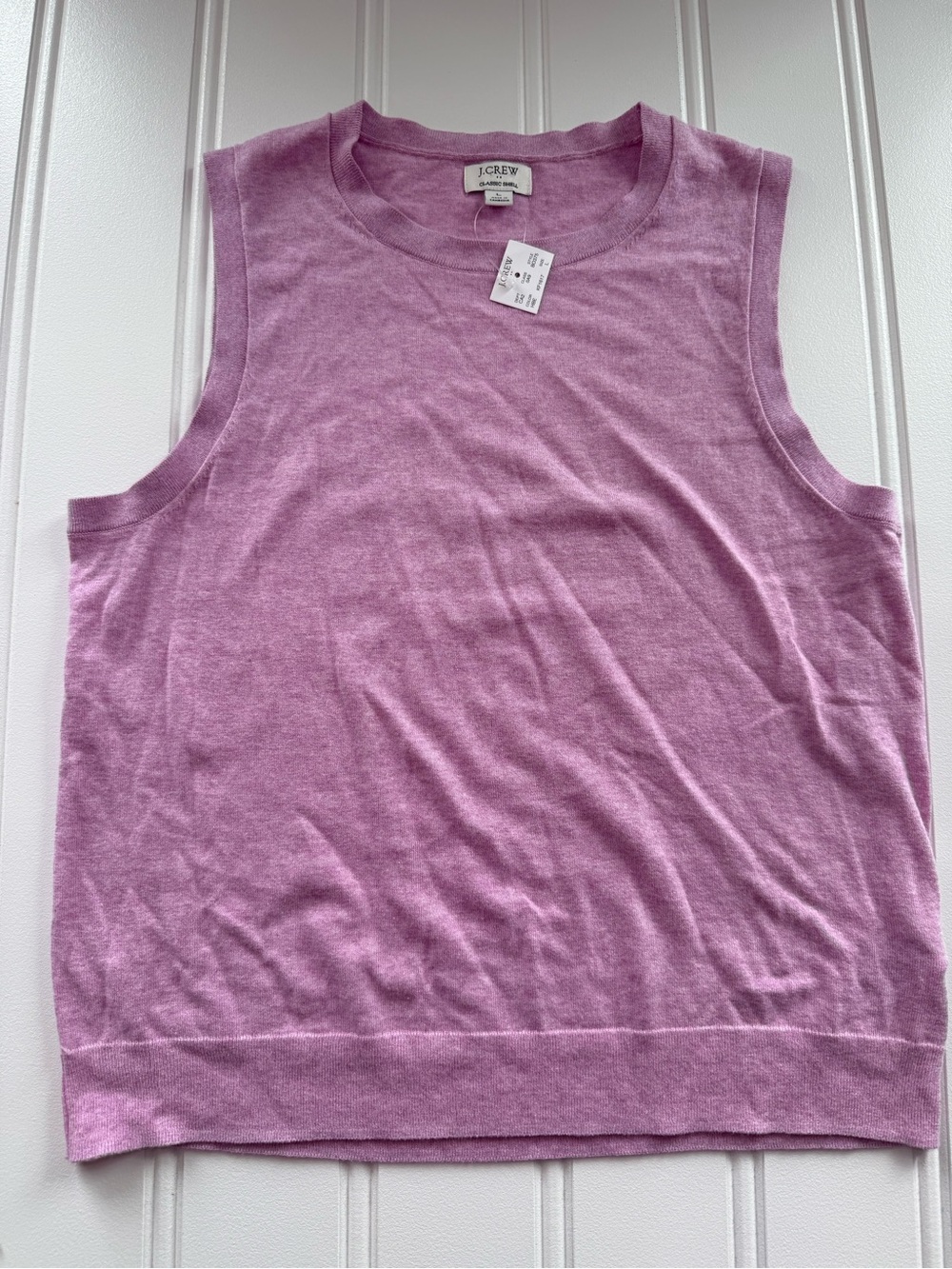 J.Crew Classic Sweater Shell Pink Sleeveless Tank Women Large NEW 3053